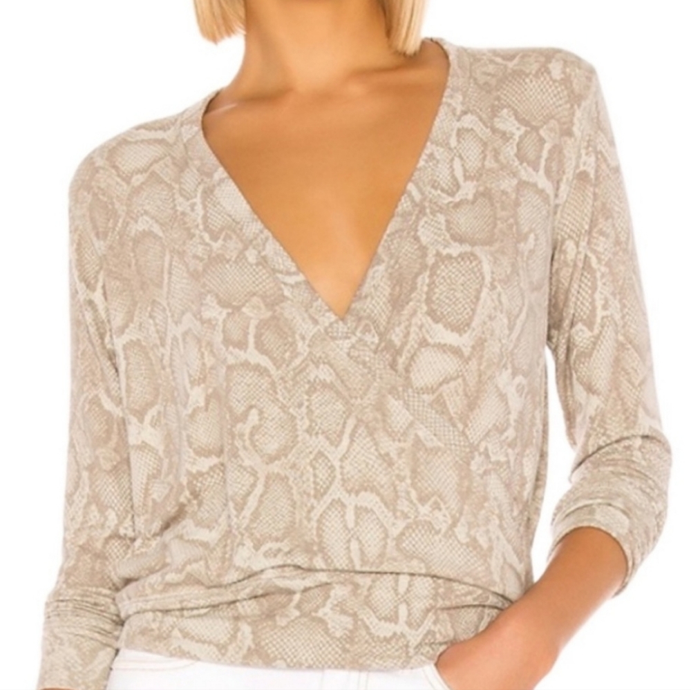 Sundry snake print wrap top
